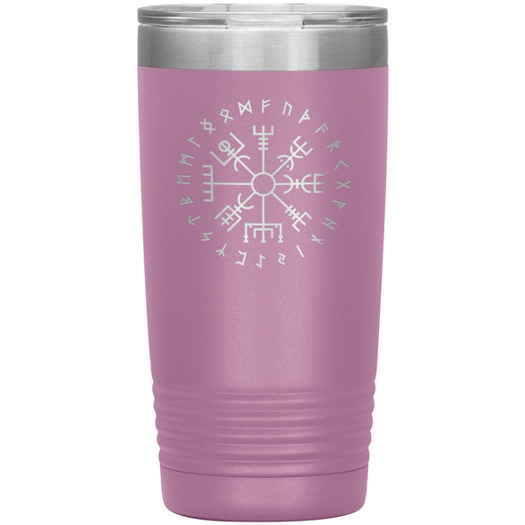 Vegvisir Norse Viking Compass Elder Futhark Runes Etched Tumbler 20ozTumblersLight Purple