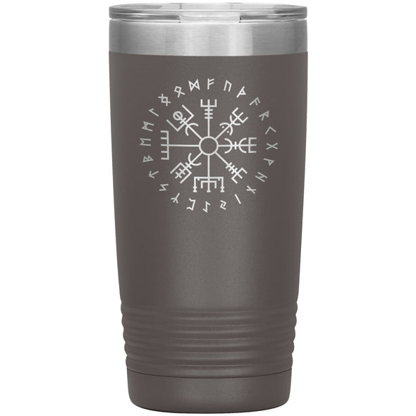 Vegvisir Norse Viking Compass Elder Futhark Runes Etched Tumbler 20ozTumblersPewter