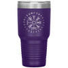 Vegvisir Norse Viking Compass Elder Futhark Runes Etched Tumbler 30ozTumblersPurple