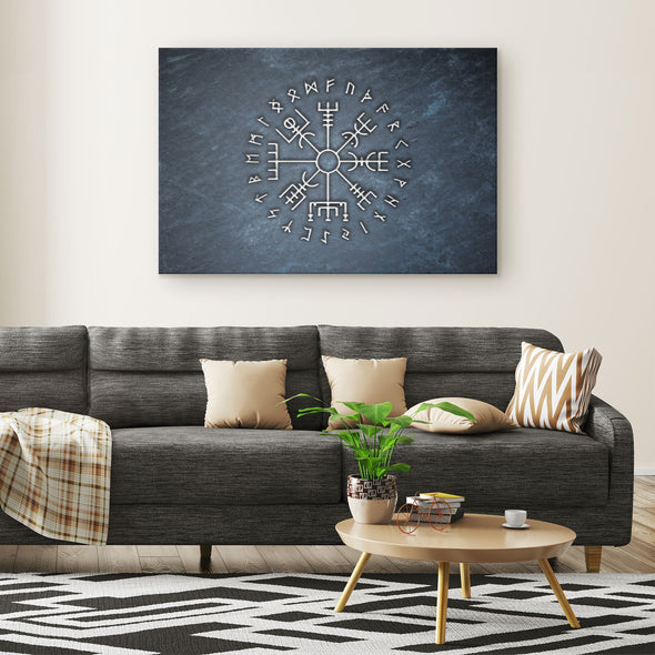 Vegvisir Norse Viking Compass Stone Canvas Wall ArtCanvas Wall Art 3