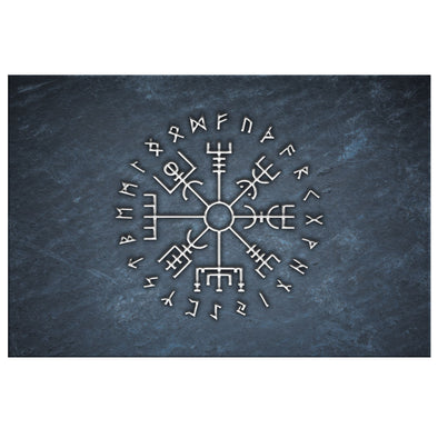 Vegvisir Norse Viking Compass Stone Canvas Wall ArtCanvas Wall Art 38 x 12