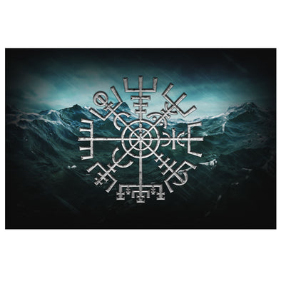 Vegvisir Stormy Sea Canvas Wall ArtCanvas Wall Art 38 x 12