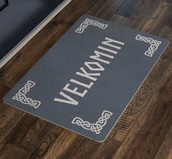 Velkomin Old Norse Viking Knotwork Welcome DoormatDoormat