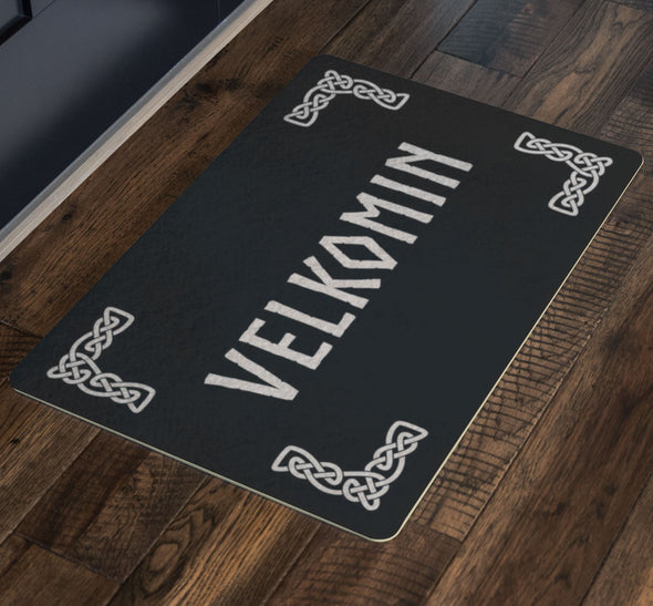 Velkomin Old Norse Viking Knotwork Welcome DoormatDoormat