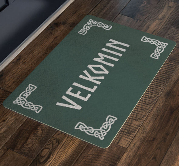 Velkomin Old Norse Viking Knotwork Welcome DoormatDoormat