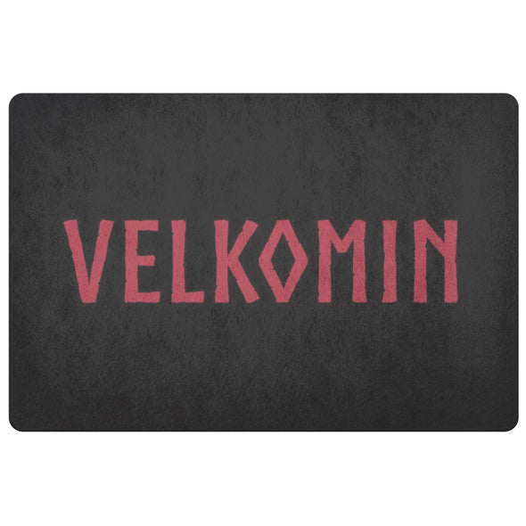 Velkomin Old Norse Viking Welcome DoormatDoormatBlack