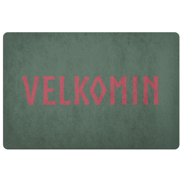 Velkomin Old Norse Viking Welcome DoormatDoormatForest Green