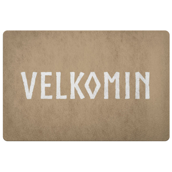 Velkomin Viking Old Norse Welcome DoormatDoormatLight Brown