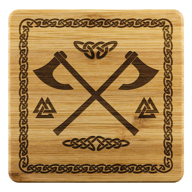 Viking Axes Norse Knotwork Wood Coasters x4CoastersBamboo Coaster - 4pc