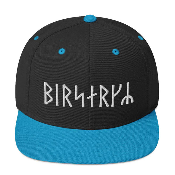 Viking Berserker Futhark Runes Snapback HatBlack/ Teal