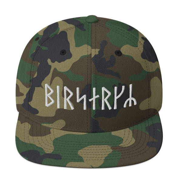 Viking Berserker Futhark Runes Snapback HatGreen Camo