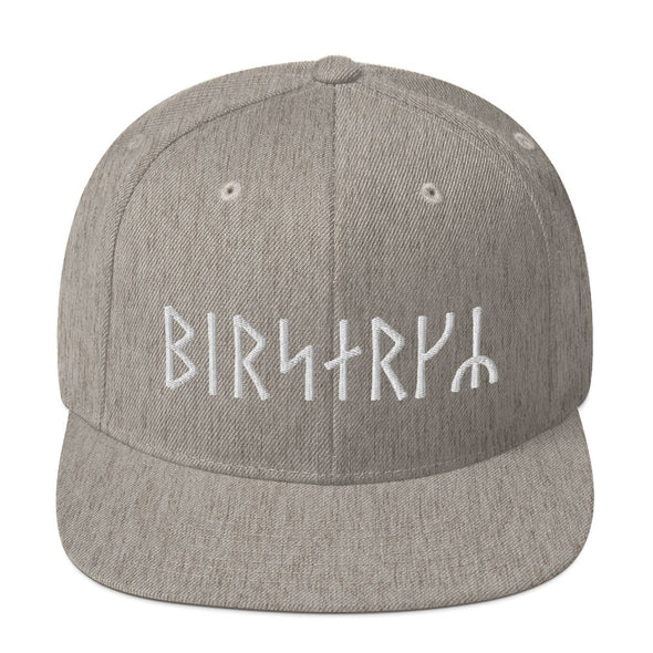 Viking Berserker Futhark Runes Snapback HatHeather Grey