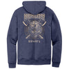 Viking Berserker Norse Pagan Fleece Hoodie Back PrintApparelHeathered NavyS