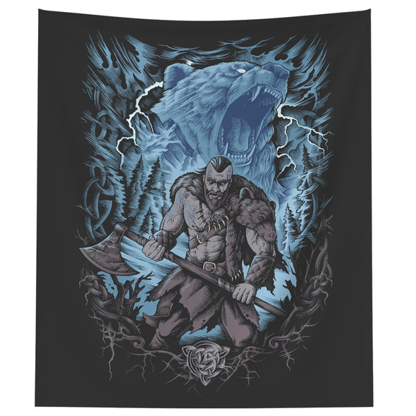 Viking Berserker Wall Tapestry Norse Pagan ArtWall Art