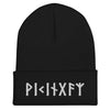 Viking Norse Elder Futhark Runes Cuffed BeanieBlack