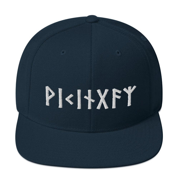 Viking Norse Elder Futhark Runes Snapback CapDark Navy