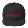 Viking Norse Red Elder Futhark Runes Snapback CapBlack