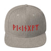 Viking Norse Red Elder Futhark Runes Snapback CapHeather Grey