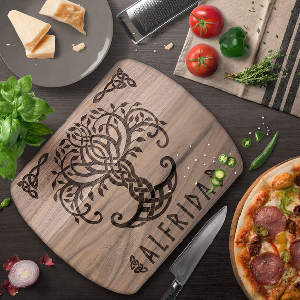 Viking Personalized Norse Pagan Yggdrasil Tree of Life Wood Cutting BoardKitchenware