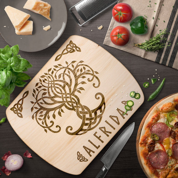 Viking Personalized Norse Pagan Yggdrasil Tree of Life Wood Cutting BoardKitchenware