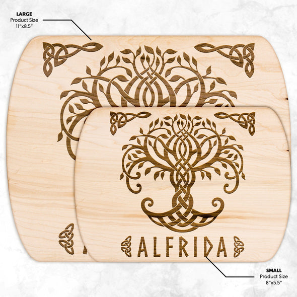 Viking Personalized Norse Pagan Yggdrasil Tree of Life Wood Cutting BoardKitchenware