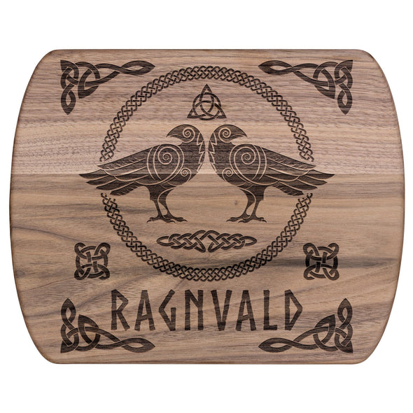 Viking Personalized Ravens Norse Pagan Wood Cutting BoardKitchenware