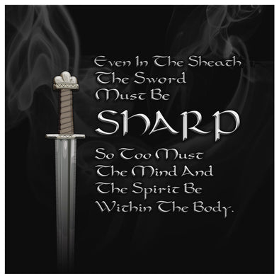 Viking Quote Mind Sword Canvas Wall ArtCanvas Wall Art 28 x 8