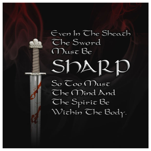 Viking Quote Sword Mind Canvas Wall ArtCanvas Wall Art 28 x 8