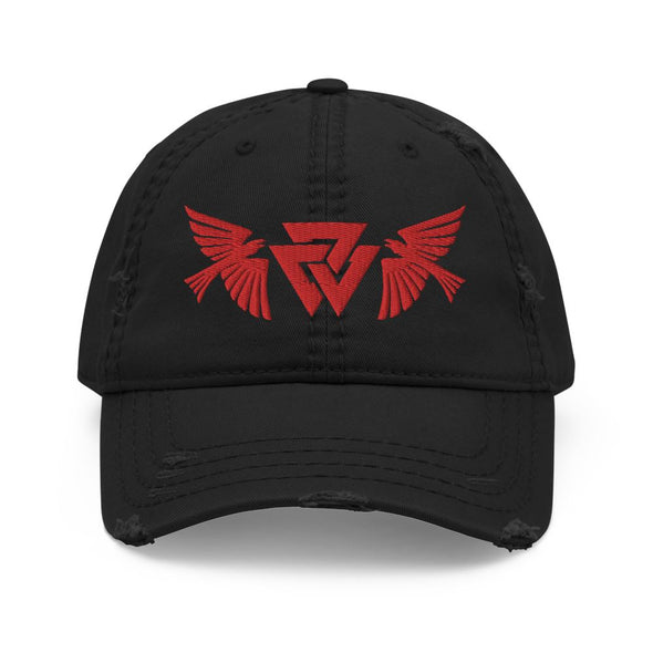 Viking Raven Valknut Distressed HatBlack