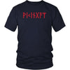 Viking Red Runes Norse Pagan Elder Futhark Cotton T-Shirt ClothingT-shirtDistrict Unisex ShirtNavyS