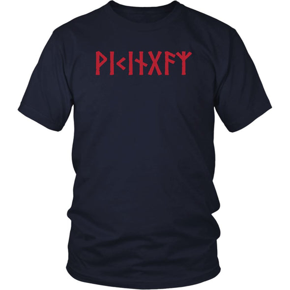 Viking Red Runes Norse Pagan Elder Futhark Cotton T-Shirt ClothingT-shirtDistrict Unisex ShirtNavyS