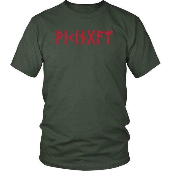 Viking Red Runes Norse Pagan Elder Futhark Cotton T-Shirt ClothingT-shirtDistrict Unisex ShirtOliveS