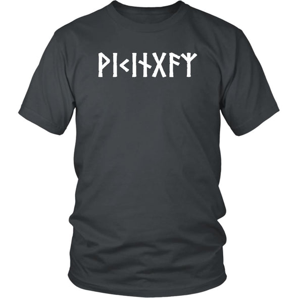 Viking Runes Norse Pagan Elder Futhark Cotton T-Shirt ClothingT-shirtDistrict Unisex ShirtCharcoalS