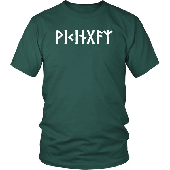 Viking Runes Norse Pagan Elder Futhark Cotton T-Shirt ClothingT-shirtDistrict Unisex ShirtDark GreenS