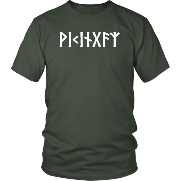 Viking Runes Norse Pagan Elder Futhark Cotton T-Shirt ClothingT-shirtDistrict Unisex ShirtOliveS