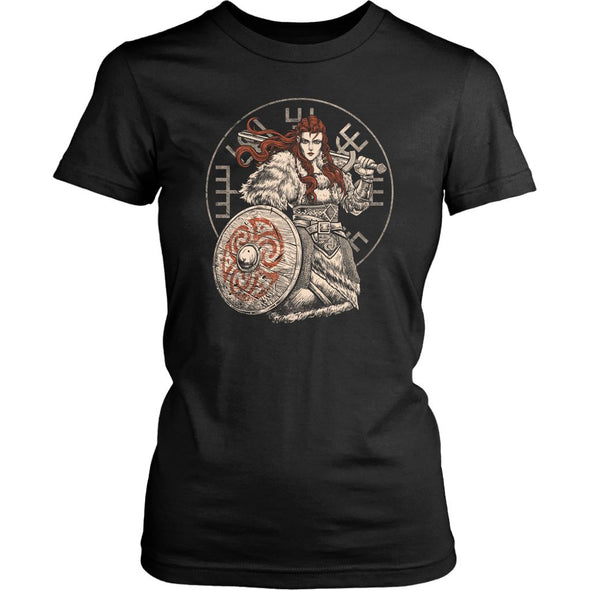 Viking Shieldmaiden Womens T-ShirtT-shirtDistrict Womens ShirtBlackXS