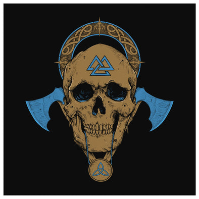 Viking Skull Valknut Canvas Wall ArtCanvas Wall Art 28 x 8