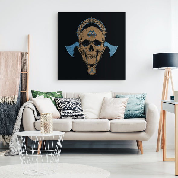 Viking Skull Valknut Canvas Wall ArtCanvas Wall Art 2