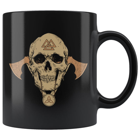 Viking Skull Valknut Coffee MugDrinkwareBone / Brown