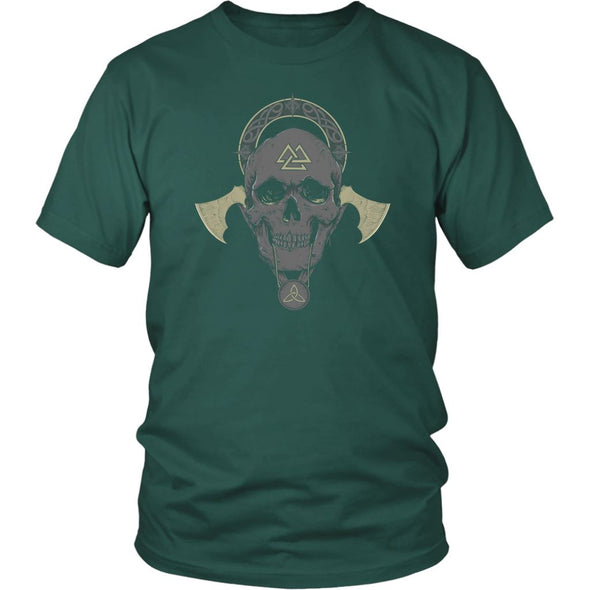 Viking Skull Valknut T-ShirtT-shirtDistrict Unisex ShirtDark GreenS