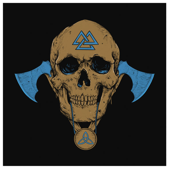 Viking Skull Valknut Wall Canvas ArtCanvas Wall Art 28 x 8