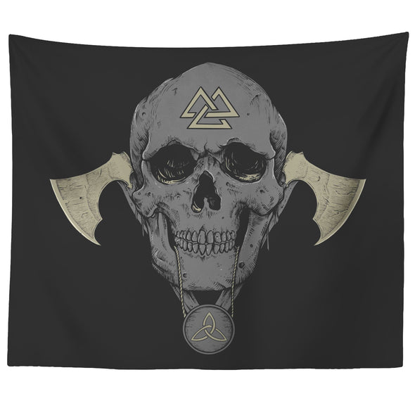 Viking Skull Valknut Wall TapestryTapestries60" x 50"