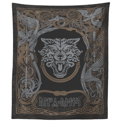 Wolf of Odin Norse Knotwork Runes Wall TapestryTapestries60" x 50"