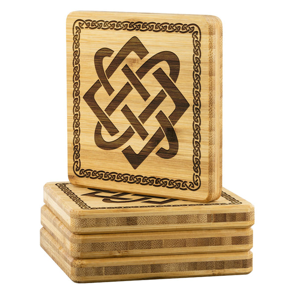 Wood Celtic Knotwork Coasters x4Coasters