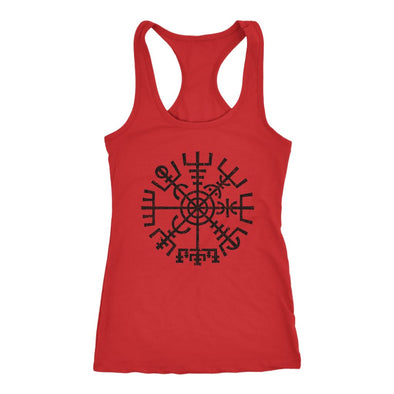 Worn Black Vegvisir Racerback Tank TopT-shirtNext Level Racerback TankRedXS