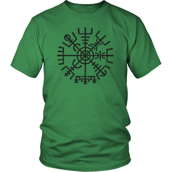 Worn Black Vegvisir Viking Compass T-ShirtT-shirtDistrict Unisex ShirtKelly GreenS