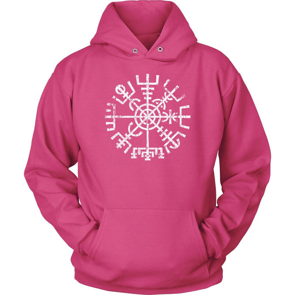 Worn Norse Vegvisir Viking Compass HoodieT-shirtUnisex HoodieSangriaS