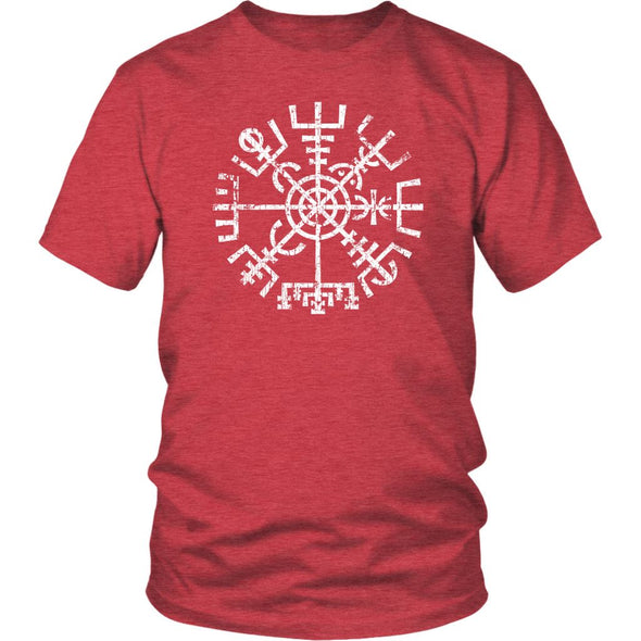 Worn Norse Vegvisir Viking Compass T-ShirtT-shirtDistrict Unisex ShirtHeather RedS