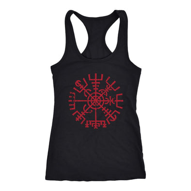 Worn Red Vegvisir Wayfinder Racerback Tank TopT-shirtNext Level Racerback TankBlackXS