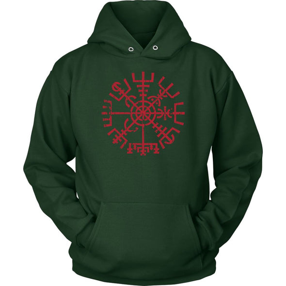 Worn Vegvisir Norse Viking Compass HoodieT-shirtUnisex HoodieDark GreenS